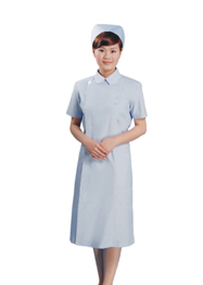 淺藍色護士服娃娃領短袖工裝TMHSF-035 淺藍色護士服娃娃領短袖工裝TMHSF-035